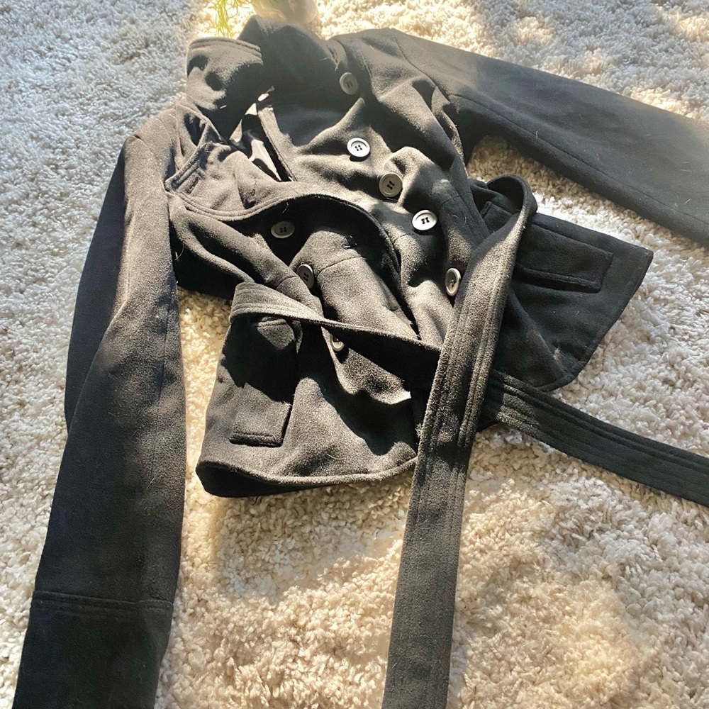 Adorable Bongo dark brown button trench coat